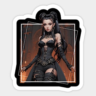 Gothic Elegance: A Symphony of Shadows and Artistry Sticker